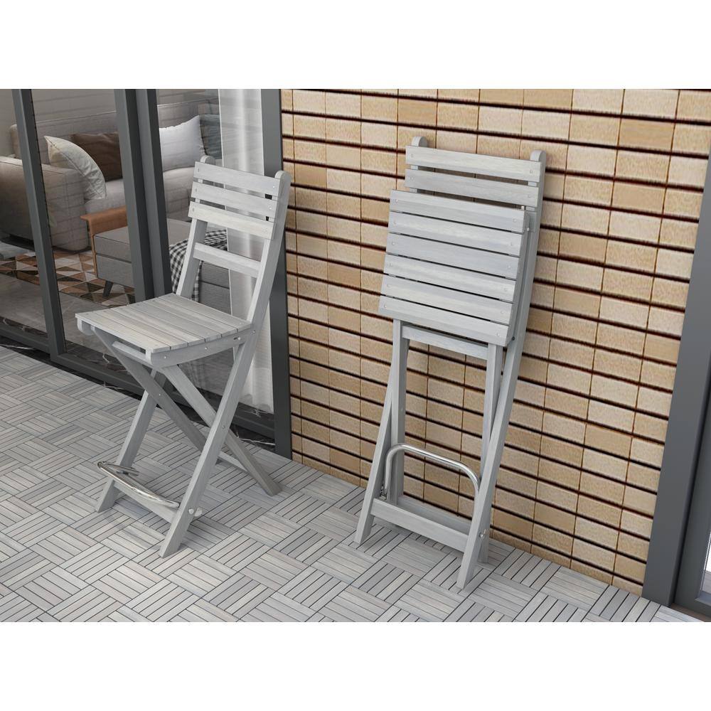 Interbuild 1 ft. x 1 ft. Interlocking Solid Hardwood Acacia Deck Tile in Dusk Grey (10-Piece per Carton - 10 sq. ft.)