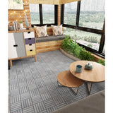 Interbuild 1 ft. x 1 ft. Interlocking Solid Hardwood Acacia Deck Tile in Dusk Grey (10-Piece per Carton - 10 sq. ft.)
