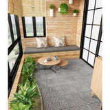 Interbuild 1 ft. x 1 ft. Interlocking Solid Hardwood Acacia Deck Tile in Dusk Grey (10-Piece per Carton - 10 sq. ft.)