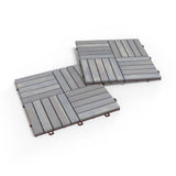 Interbuild 1 ft. x 1 ft. Interlocking Solid Hardwood Acacia Deck Tile in Dusk Grey (10-Piece per Carton - 10 sq. ft.)