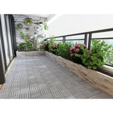 Interbuild 1 ft. x 1 ft. Interlocking Solid Hardwood Acacia Deck Tile in Dusk Grey (10-Piece per Carton - 10 sq. ft.)