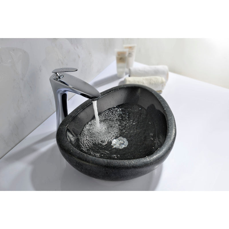 ANZZI Twin Vessel Sink in Desert Black, Natural Stone, 18.8 x 15 x 5.1 in.