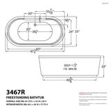 Universal Tubs Pearl 5.6 ft. Center Drain Whirlpool and Air Bath Tub in White (34 x 67 in.)