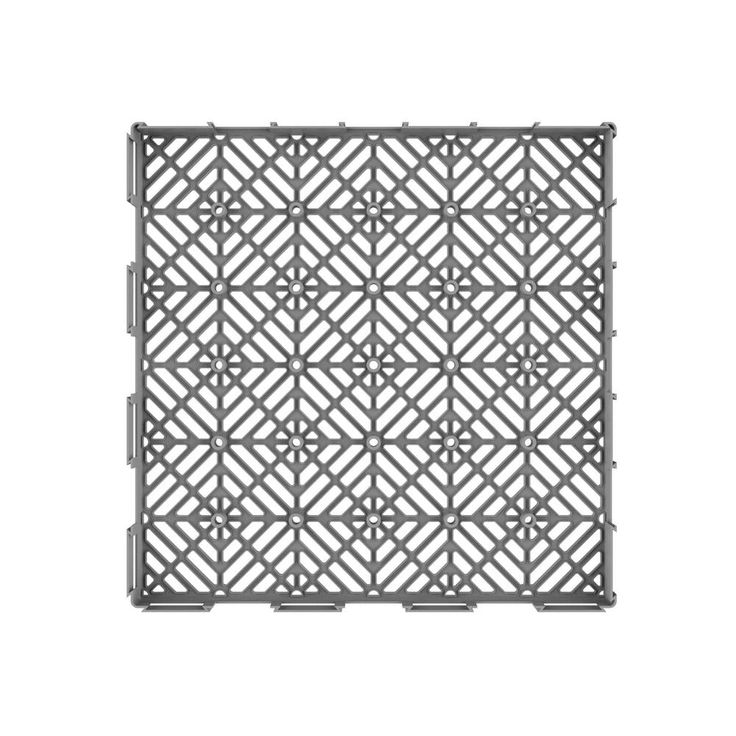 Pure Garden 11.5 in. x 11.5 in. Grey Outdoor Interlocking Diamond Pattern Polypropylene Patio and Deck Tiles (Set of 30)