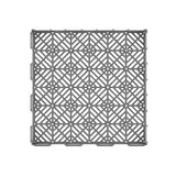 Pure Garden 11.5 in. x 11.5 in. Grey Outdoor Interlocking Diamond Pattern Polypropylene Patio and Deck Tiles (Set of 30)