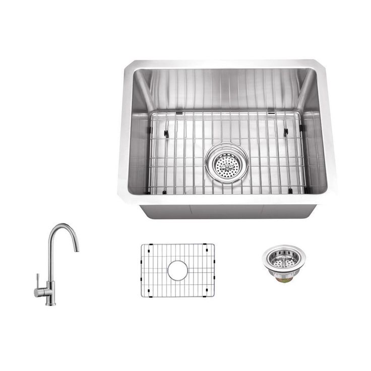 Undermount Stainless Steel 15 in. 16-Gauge Bar Sink in Brushed Stainless with Gooseneck Kitchen Faucet