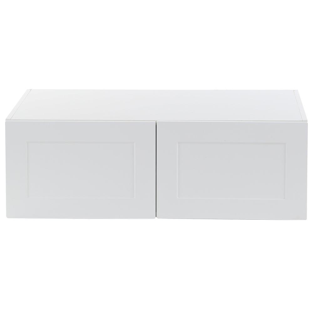 Cambridge Shaker Assembled 36x18x24.5 in. Refrigerator Wall Cabinet with 2 Soft Close Doors in White - Super Arbor