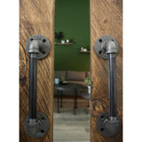 1/2 in. x 12.5 in. L Black Pipe Barn Door Handle Kit