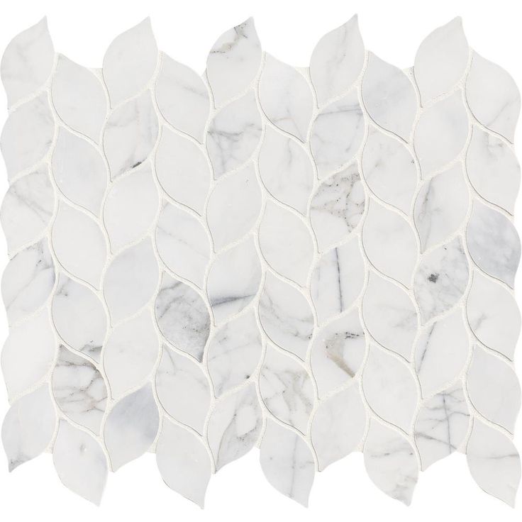 MSI Calacatta Blanco 12 in. x 13 in. x 10mm Polished Marble Mesh-Mounted Mosaic Tile (10.80 sq. ft./case)