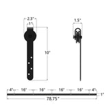 6.6 ft./79 in. Black Steel Sliding Barn Door Track and Hardware Kit for Double Doors with Floor Guide - Super Arbor