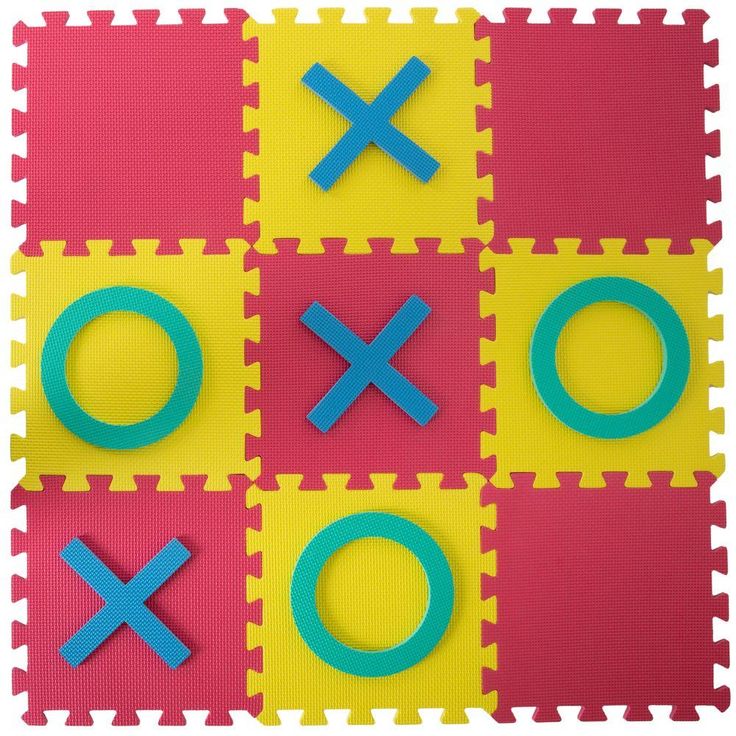 Hey! Play! Multi-Colored 36 in. x 36 in. x 0.325 in. Giant Interlocking Foam Square Tic-Tac-Toe Game