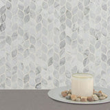 MSI Calacatta Blanco 12 in. x 13 in. x 10mm Polished Marble Mesh-Mounted Mosaic Tile (10.80 sq. ft./case)