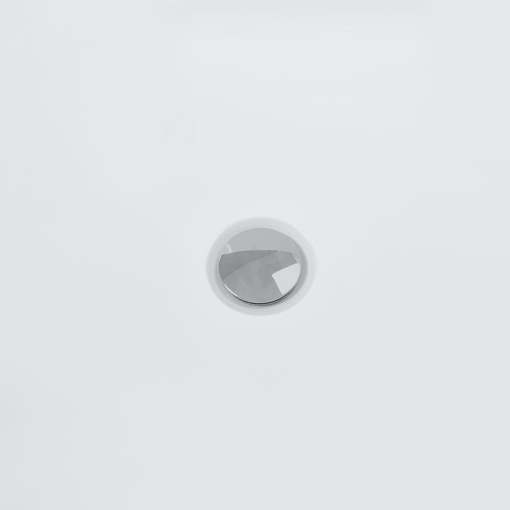 59 in. Acrylic Center Drain Oval Double Slipper Flatbottom Freestanding Bathtub in Glossy White - Super Arbor