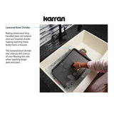 Farmhouse Concrete Apron Front Quartz Composite 34 in. Double Offset Bowl Kitchen Sink kit