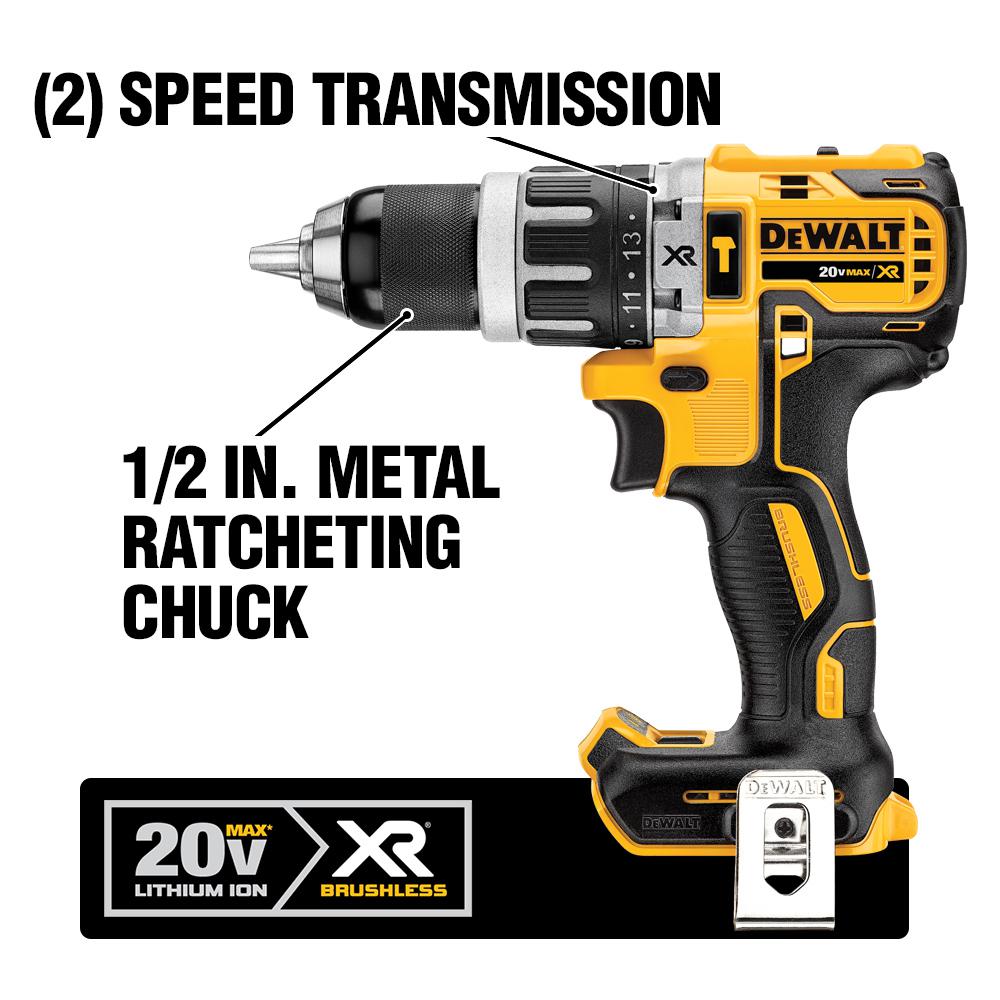 20-Volt MAX XR Cordless Brushless Hammer Drill/Impact Combo Kit (2-Tool) with (1) Battery 2Ah and (1) Battery 4Ah - Super Arbor