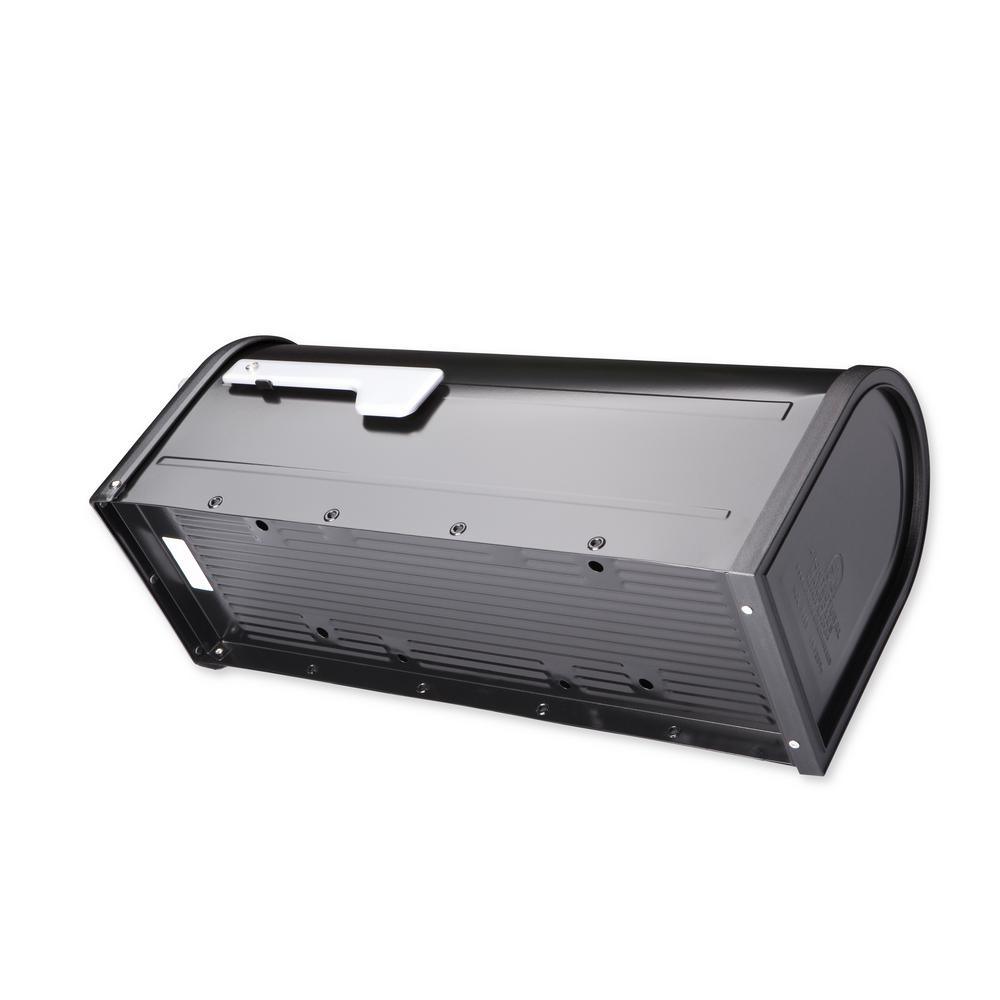 Chadwick Nickel Accents Black Post Mount Mailbox - Super Arbor