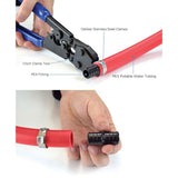 PEX Plumbing Kit - Crimper, Cutter Tool with Lock Hook, 1/2 in. Elbow Cinch and Half Clamp
