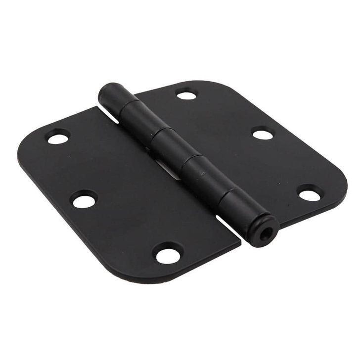 3-1/2 in. and 5/8 in. Radius Matte Black Smooth Action Hinge (3-Pack)