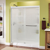Simplicity 60 in. x 70 in. Semi-Frameless Traditional Sliding Shower Door in Nickel with Transition Glass - Super Arbor