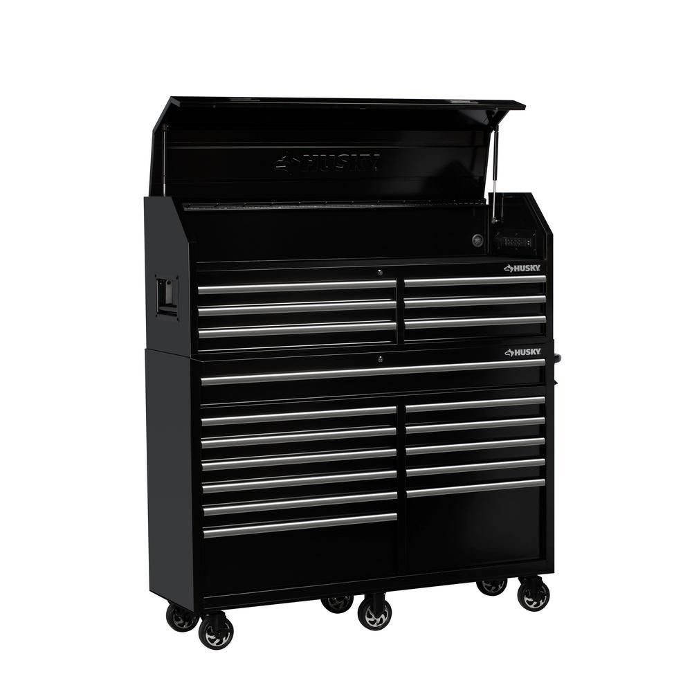 61 in. W 18-Drawer Combination Tool Chest and Rolling Cabinet Set in Gloss Red