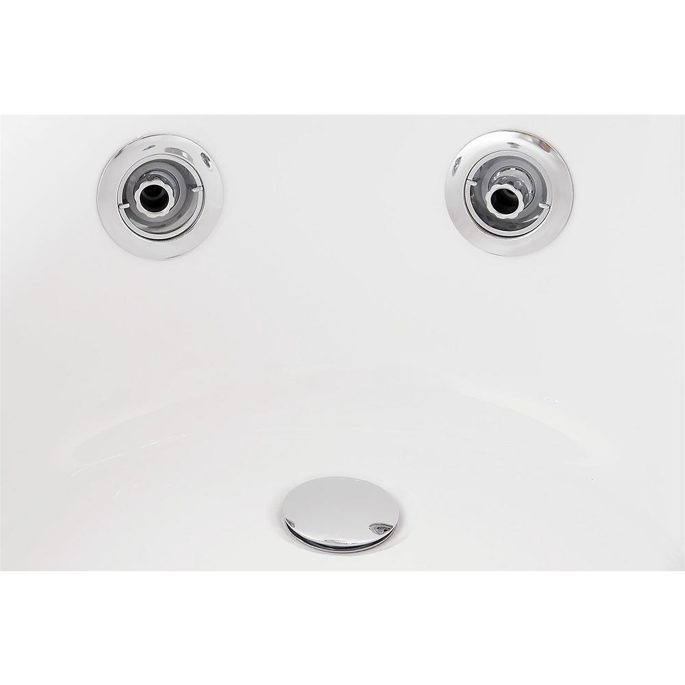 66.9 in. Acrylic Clawfoot Whirlpool Bathtub in White - Super Arbor