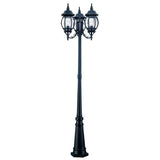 Chateau 3-Head Matte Black Outdoor Surface-Mount Post Combination