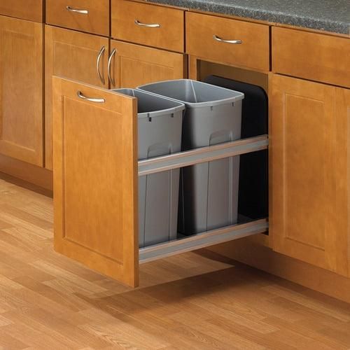 Knape & Vogt 35-Quart Plastic Pull Out Trash Can