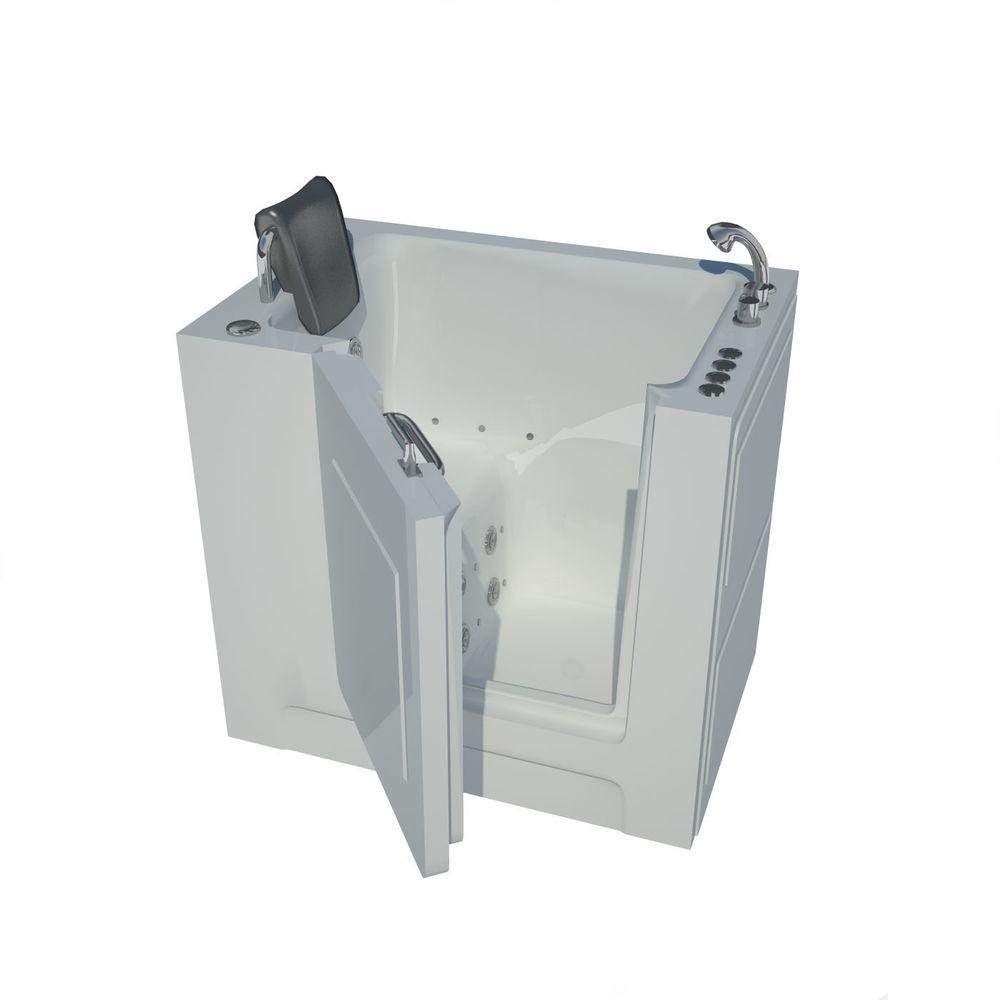 Nova Heated 5 ft. Walk-In Air and Whirlpool Jetted Tub in White with Chrome Trim - Super Arbor