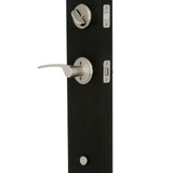 Century Satin Nickel Single Cylinder Deadbolt with Right Handed Merano Lever Door Handleset - Super Arbor