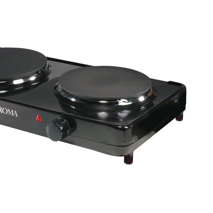 2-Burner 7.5 in. Black Diecast Hot Plate with Temperature Control