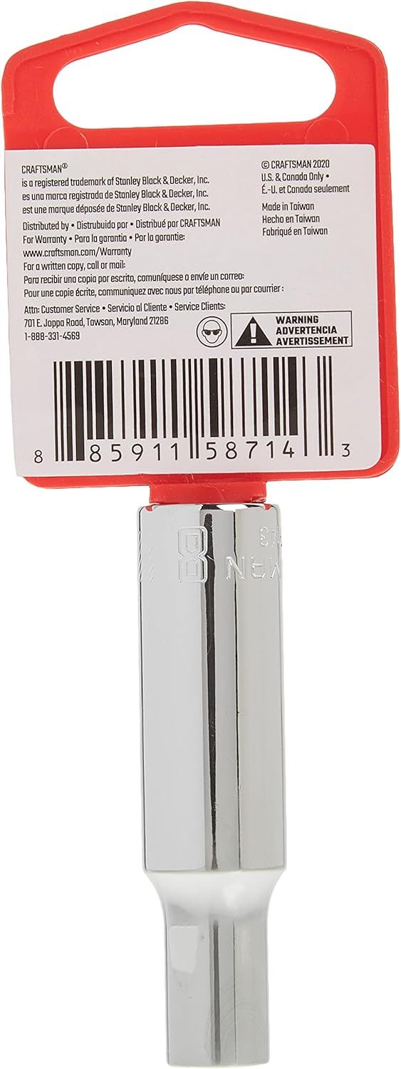 Craftsman 8mm Metric Deep Socket, 3/8-inch Drive, 6-Point