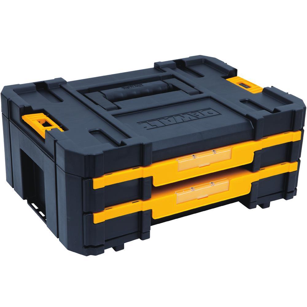 TSTAK IV 7 in. Stackable 18-Compartment Double Shallow Drawer Small Parts & Tool Storage Organizer - Super Arbor