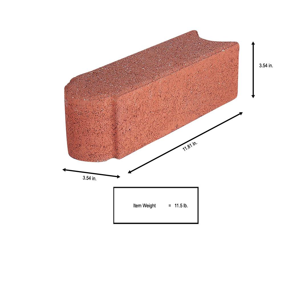 Edgerstone 12 in. x 3.5 in. x 3.5 in. River Red Concrete Edger (288-Pieces/282 lin. ft./Pallet) - Super Arbor