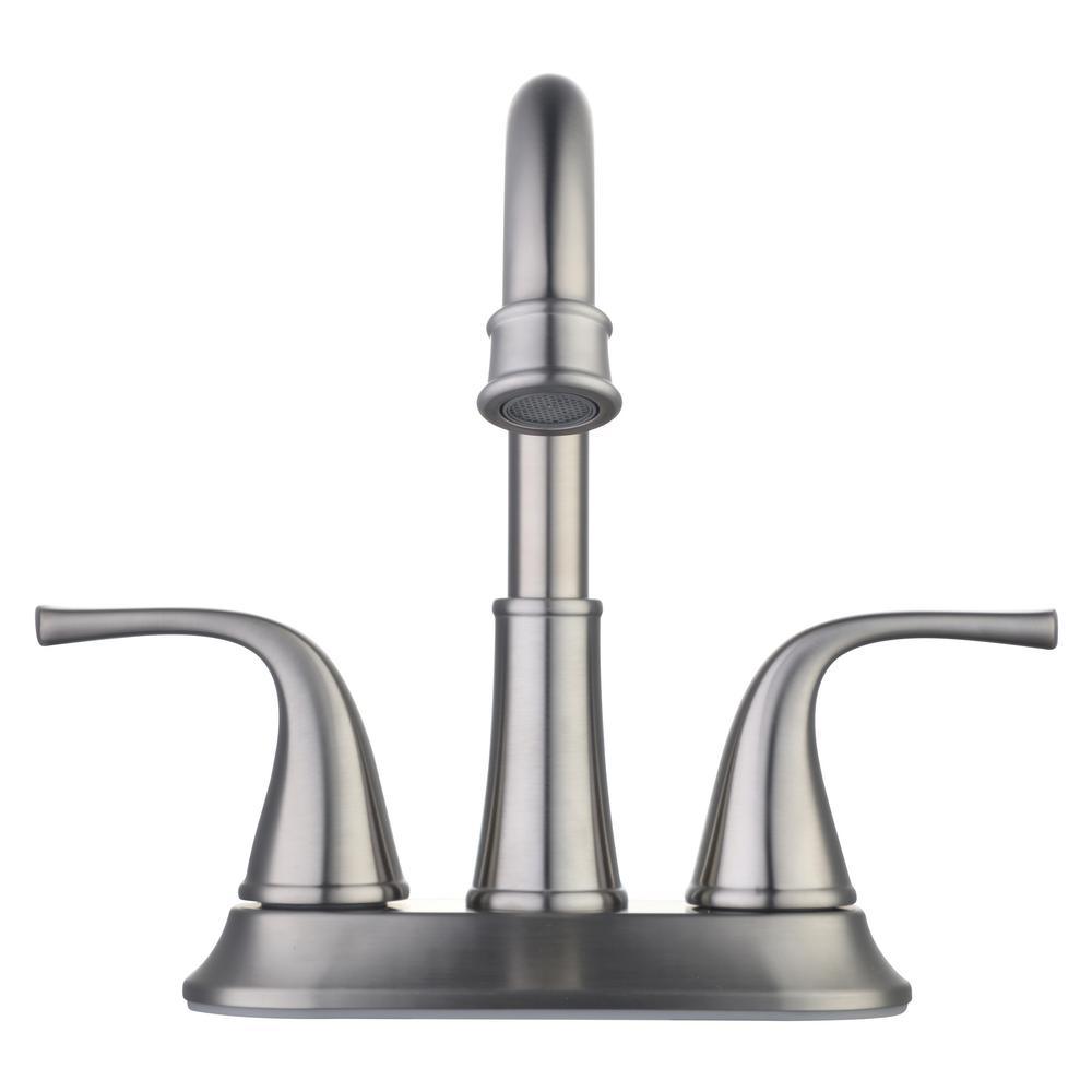 Bettine 4 in. Centerset 2-Handle High-Arc Bathroom Faucet in Brushed Nickel - Super Arbor