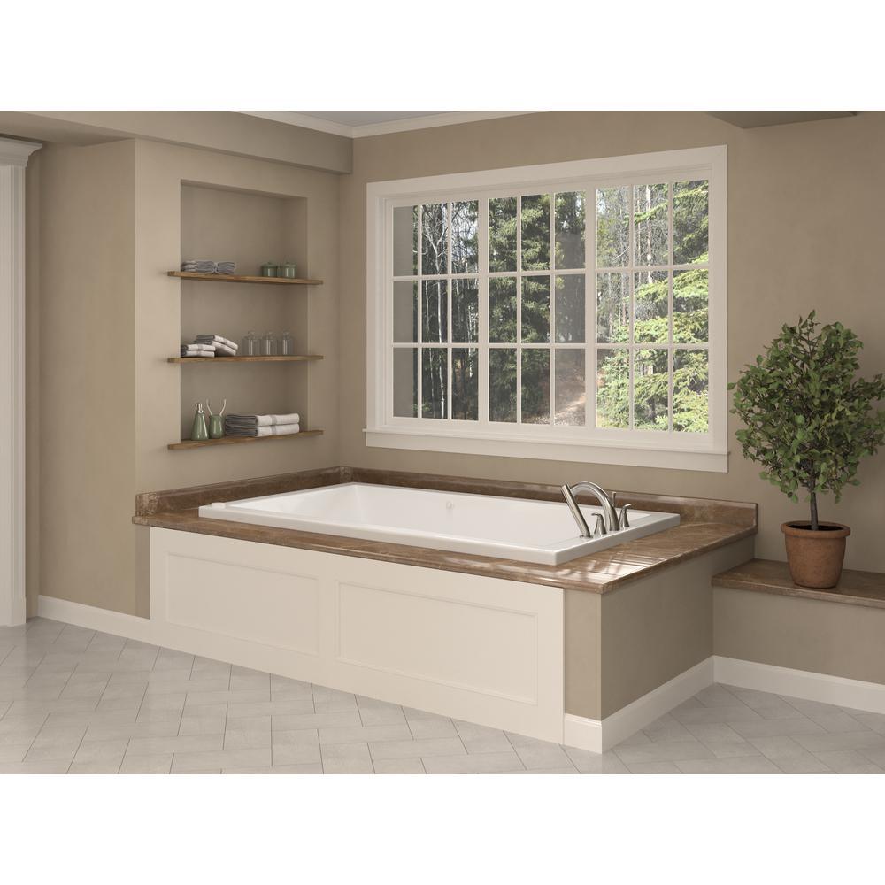 Sapphire 71.5 in. Rectangular Drop-in Air Bath Tub in White - Super Arbor