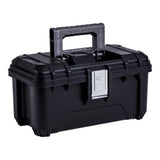 26 in. Plastic Portable Tool Box with Metal Latches in Black - Super Arbor