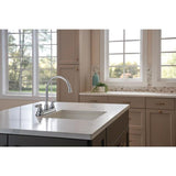 Peerless Chrome 2-Handle Deck-Mount High-Arc Handle Kitchen Faucet (Deck Plate Included)