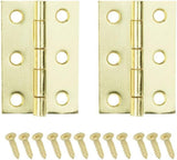 2 in. x 1-3/16 in. Bright Brass Middle Hinges