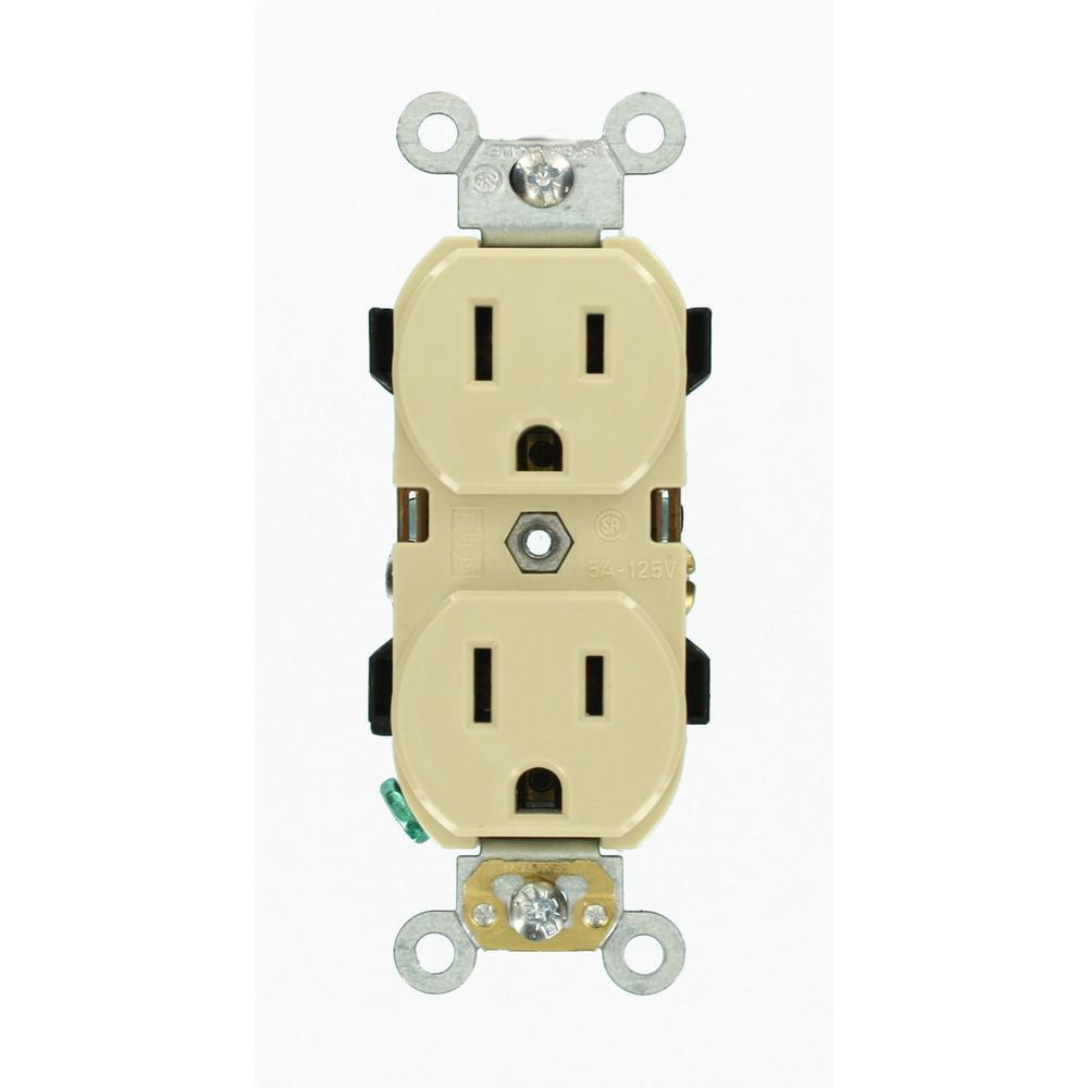 15 Amp Industrial Grade Narrow-Body Duplex Outlet, Gray - Super Arbor