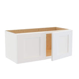 Home Decorators Collection Newport 27 in. W x 12 in. D x 12 in. H Assembled Plywood Wall Bridge Kitchen Cabinet in Pacific White with Soft Close