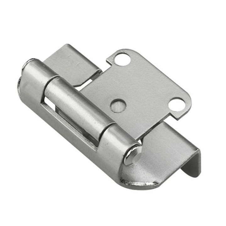 Traditional Wrap-Around 1/2 in. Overlay Satin Nickel Self-Closing Hinge (1-Pair)