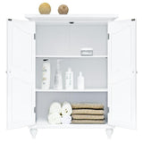 Venice 34 in. H x 27 in. W x 13-3/4 in. D Bathroom Linen Storage Floor Cabinet in White - Super Arbor