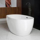 Westfield 55 in Acrylic Freestanding Double Ended Soaking Bathtub with Drain and Overflow Included in White - Super Arbor