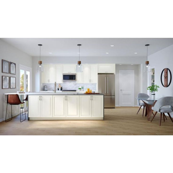 allen + roth Dawley 12-in W x 36.125-in H x 12-in D Linen Maple Door Wall Semi-Custom Cabinet