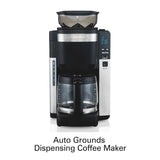 12-Cup Black Auto Grounds Dispensing Coffee Maker
