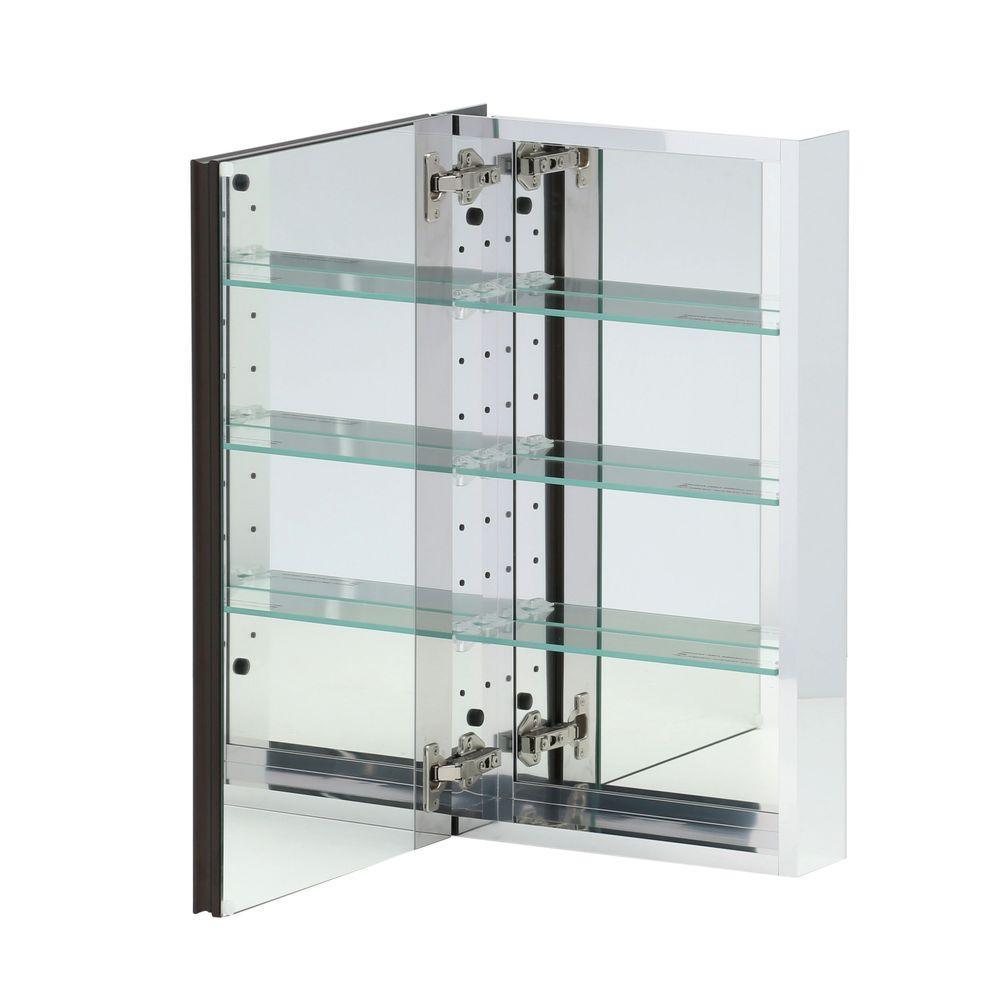 15 in. x 26 in. Framed Recessed or Surface-Mount Bathroom Medicine Cabinet in Oil Rubbed Bronze - Super Arbor