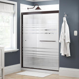Simplicity 60 in. x 70 in. Semi-Frameless Traditional Sliding Shower Door in Nickel with Rain Glass - Super Arbor
