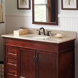 49 in. W Granite Vanity Top in Beige with Biscuit Bowl and 8 in. Faucet Spread - Super Arbor
