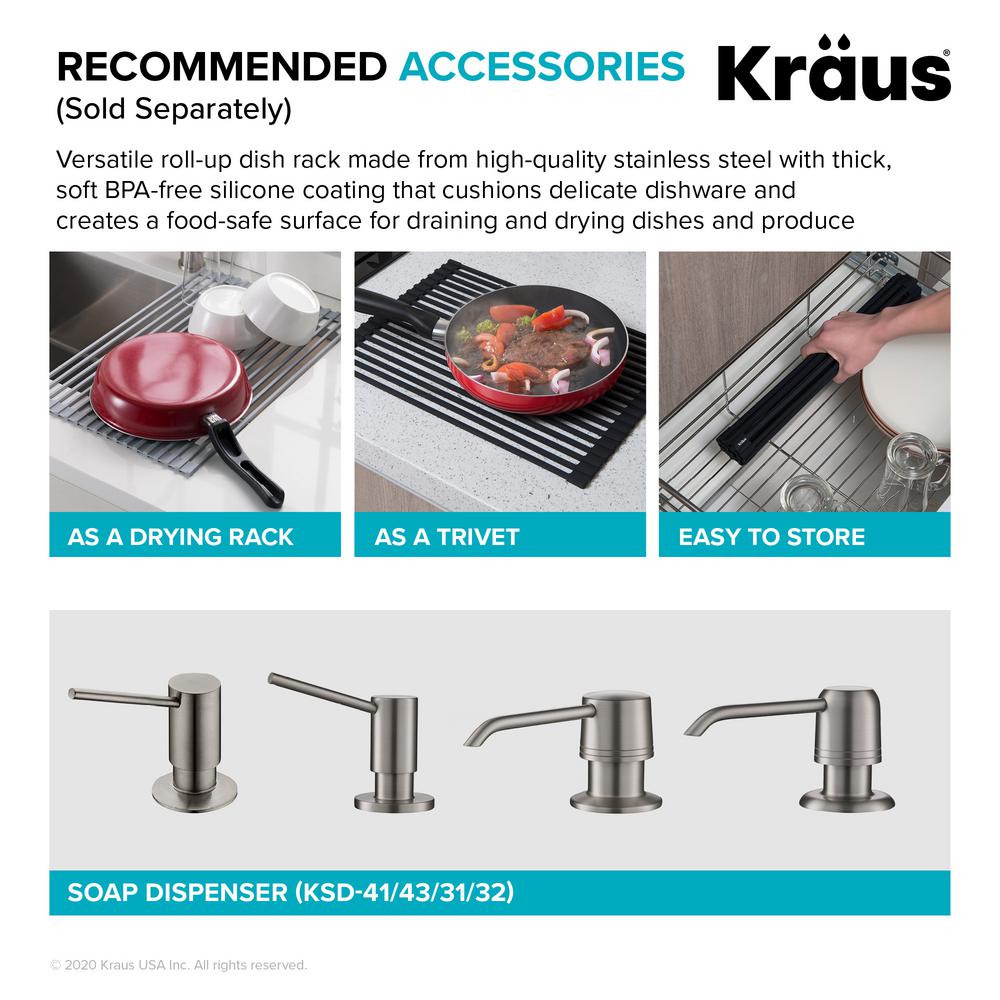 Loften All-in-One Dual Mount Stainless Steel 33in. Single Bowl Kitchen Sink with Pull Down Faucet in Spot Free Stainless