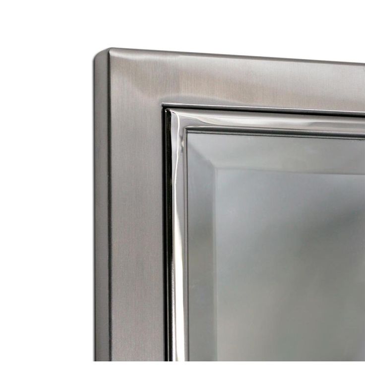 24 in. W x 30 in. H Classic Metal Framed Wall Mirror in Brush Nickel / Chrome